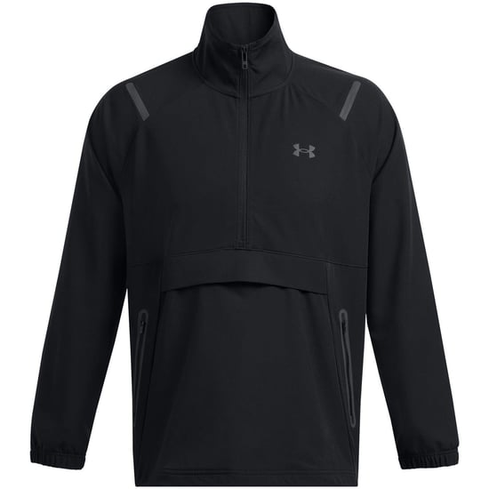 Men's Under Armour Unstoppable Solid Patterned Anorak Jacket with Drawstring in Black - Image 1