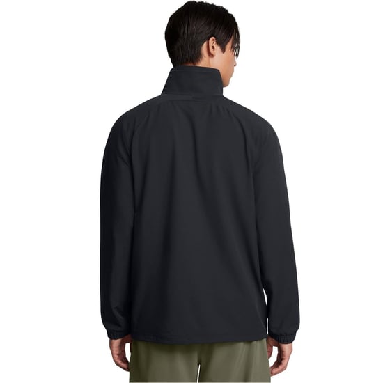 Men's Under Armour Unstoppable Solid Patterned Anorak Jacket with Drawstring in Black - Image 3
