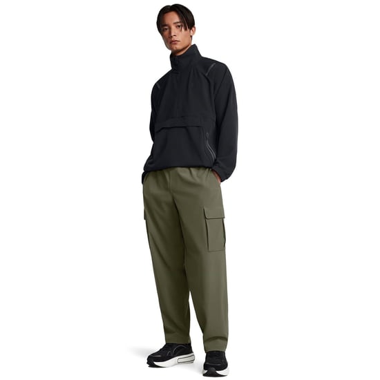 Men's Under Armour Unstoppable Solid Patterned Anorak Jacket with Drawstring in Black - Image 4