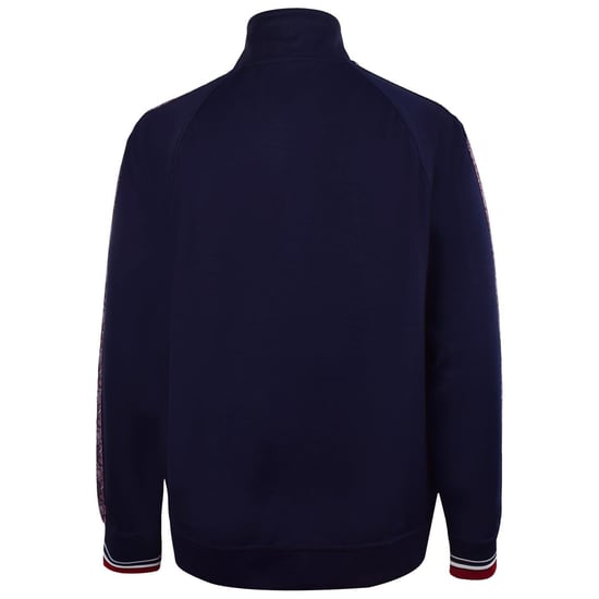Men's Pretty Green Eclip Tape Raglan Sleeve Zip Neck Athletic Top in Navy - Image 2