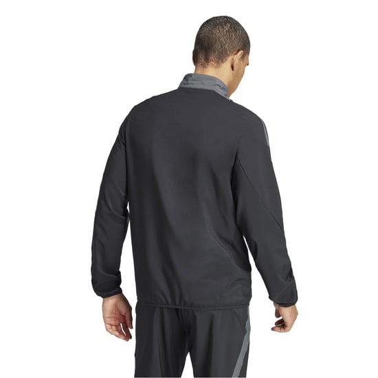Men's adidas Tiro 19 Funnel Neck Raglan Sleeve Athletic Top in Black/Dark Grey - Image 3