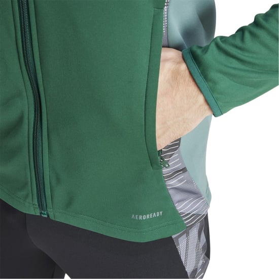 Men's adidas Tiro24 Funnel Neck High Collar Athletic Jacket in Dark Green - Image 4