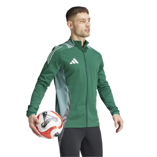 Men's adidas Tiro24 Funnel Neck High Collar Athletic Jacket in Dark Green - Image 6