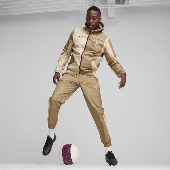 Men's Puma Manchester City Pre Match Woven Jacket Adults in Granola - Image 5