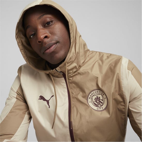 Men's Puma Manchester City Pre Match Woven Jacket Adults in Granola - Image 6