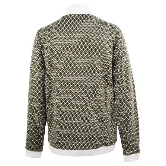 Men's Pretty Green Geo Regular Fit Long Sleeve Zip Neck Athletic in Green - Image 2