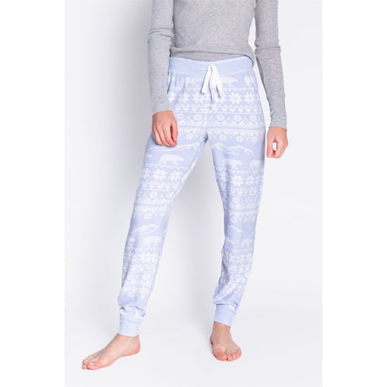 Women's PJ Salvage Salvage Snowflake Cuffed Pant in Hellblau - Image 2
