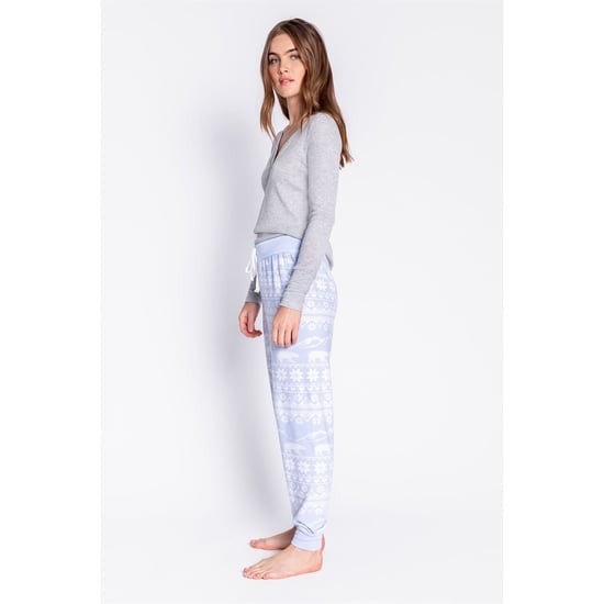 Women's PJ Salvage Salvage Snowflake Cuffed Pant in Hellblau - Image 3