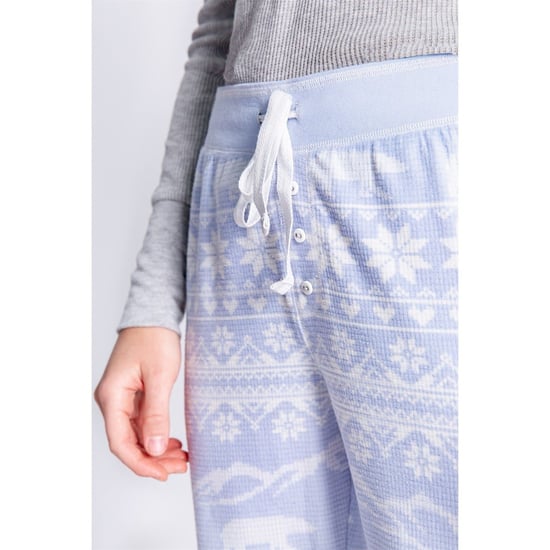 Women's PJ Salvage Salvage Snowflake Cuffed Pant in Hellblau - Image 5