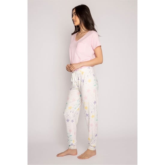 Women's PJ Salvage Salvage Drawstring Star Pant in Off-White - Image 3