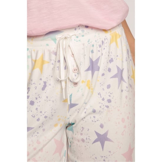 Women's PJ Salvage Salvage Drawstring Star Pant in Off-White - Image 4