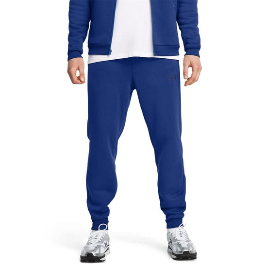 Men's Under Armour Solid Patterned Fleece Pro Joggers in Blue - Image 3