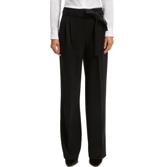 Women's Boss Tapiana Solid Patterned Wide Leg Trousers in Black - Image 2
