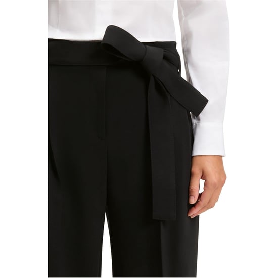 Women's Boss Tapiana Solid Patterned Wide Leg Trousers in Black - Image 4