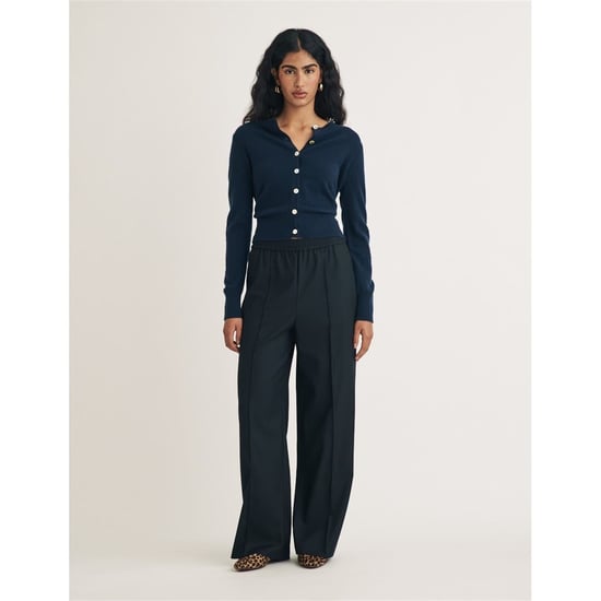 Women's Nobodys Child James Solid Wide Leg Trousers in Black - Image 1