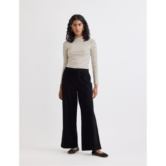 Women's Nobodys Child Misha Wide Leg Trousers in Black - Image 1