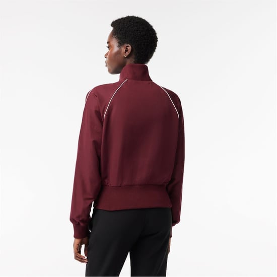 Women's Lacoste Full Zip Long Sleeve Athletic Top in Zin - Image 3