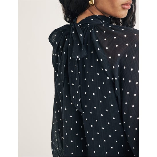 Women's Nobodys Child High Neck Relaxed Fit Long Sleeve Blouse in Black - Image 2