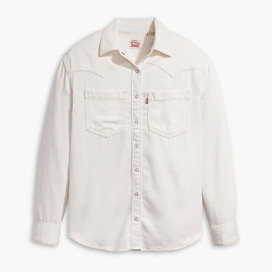Women's Levis Teodora Western Long Sleeve Denim Shirt in Ecru Crew 6 - Image 1