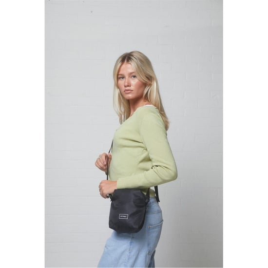 Accessories Spiral Rectangle Cross Body Bag with Black Hardware in Black - Image 3