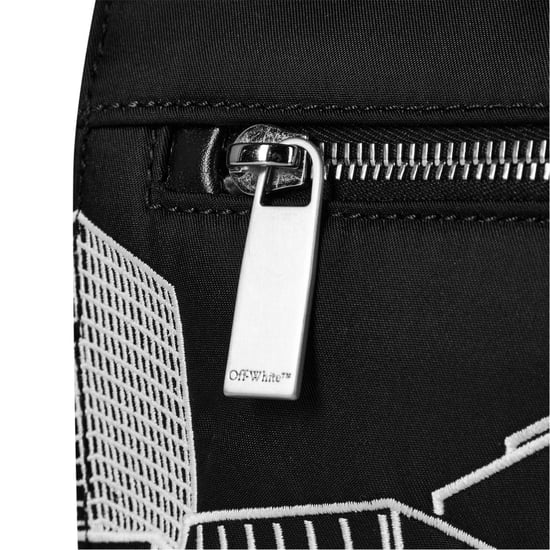 Accessories Off White Cross Body Sling Bag with Logo in Black/White - Image 3