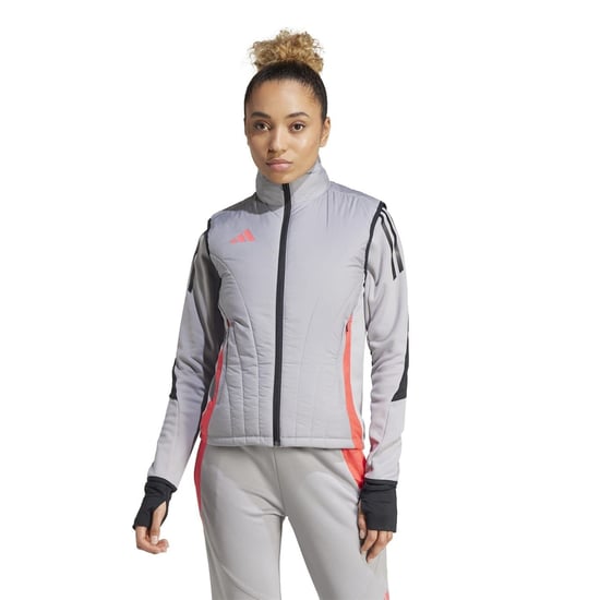 Women's adidas Tiro24c Solid Patterned Ribbed Cuff Performance Vest in Light Onix - Image 2
