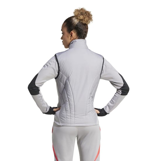 Women's adidas Tiro24c Solid Patterned Ribbed Cuff Performance Vest in Light Onix - Image 3