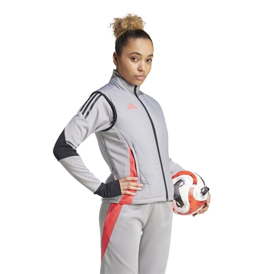 Women's adidas Tiro24c Solid Patterned Ribbed Cuff Performance Vest in Light Onix - Image 6