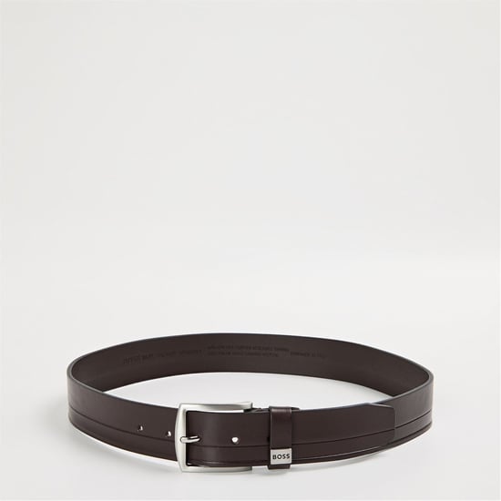 Accessories Boss Saltrio Leather Belt in Dark Brown - Image 1