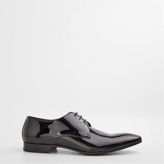 Men's Boss Cristallo Almond Toe Lace-Up Oxfords in Black - Image 1