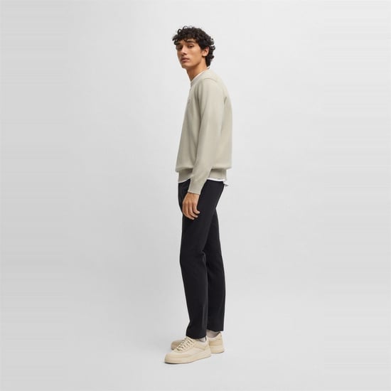 Men's Boss Kanovano Crew Neck Jumper in Light Beige 271 - Image 4