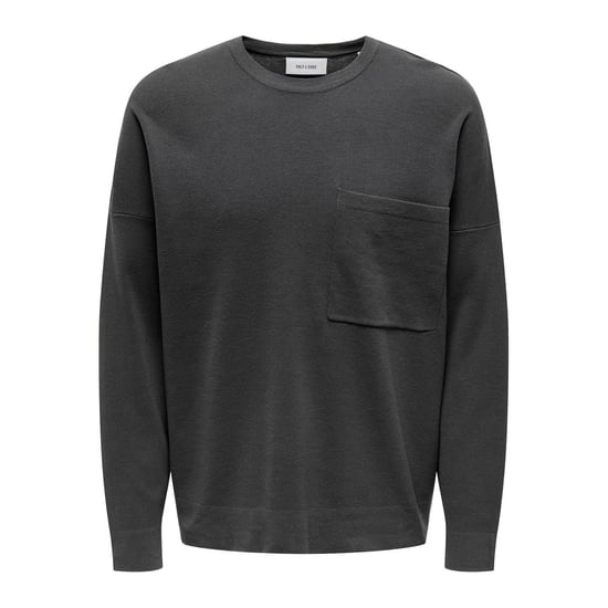 Men's Only Relaxed Fit Crew Neck Long Sleeve Sweatshirt in Magnet - Image 1