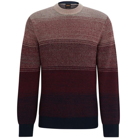 Men's Boss Crew Neck Long Sleeve Regular Fit Sweater in Dark Blue - Image 1