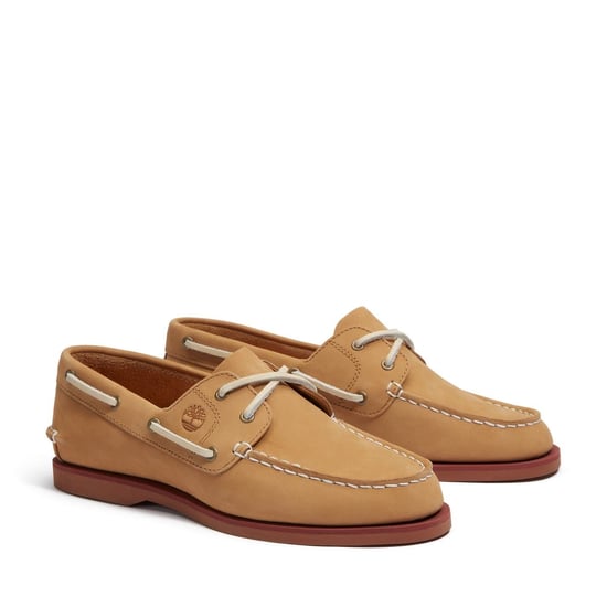 Women's Timberland Classic Lace-Up Boat Shoes in Medium Beige - Image 3