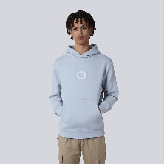 Men's Criminal Damage Maison Hooded Neck Long Sleeve Sweatshirt in Lunar Rock - Image 3