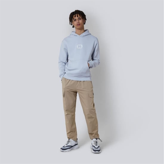 Men's Criminal Damage Maison Hooded Neck Long Sleeve Sweatshirt in Lunar Rock - Image 4