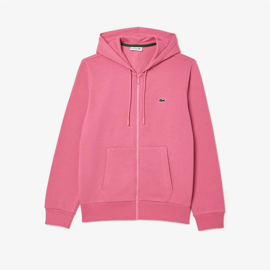 Men's Lacoste Zipped Hoodi in Reseda Pink - Image 1