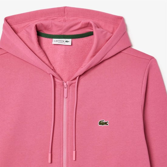 Men's Lacoste Zipped Hoodi in Reseda Pink - Image 2