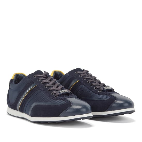 Men's Boss Stiven Lace Up Low Top Sneakers in Navy - Image 2