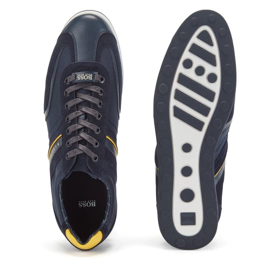Men's Boss Stiven Lace Up Low Top Sneakers in Navy - Image 4