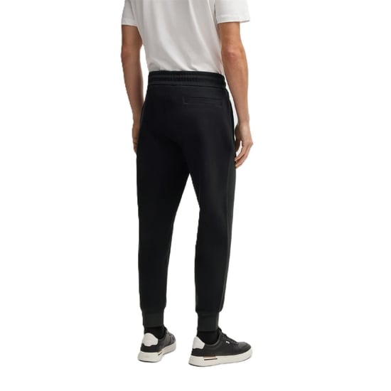 Men's Boss Lamont Solid Patterned Slim Joggers in Black - Image 2