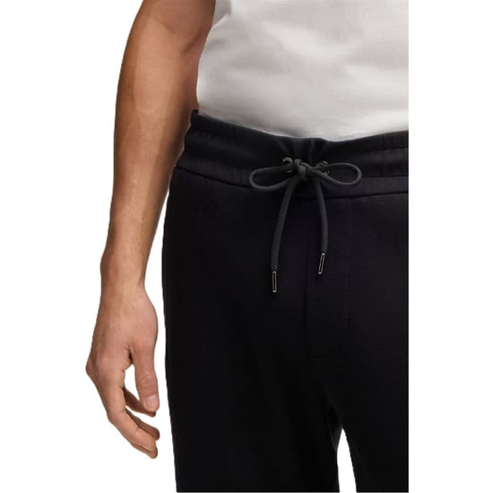 Men's Boss Lamont Solid Patterned Slim Joggers in Black - Image 3