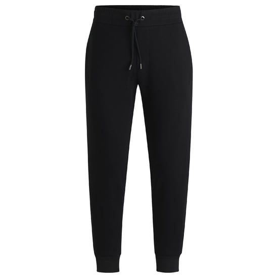 Men's Boss Lamont Solid Patterned Slim Joggers in Black - Image 4