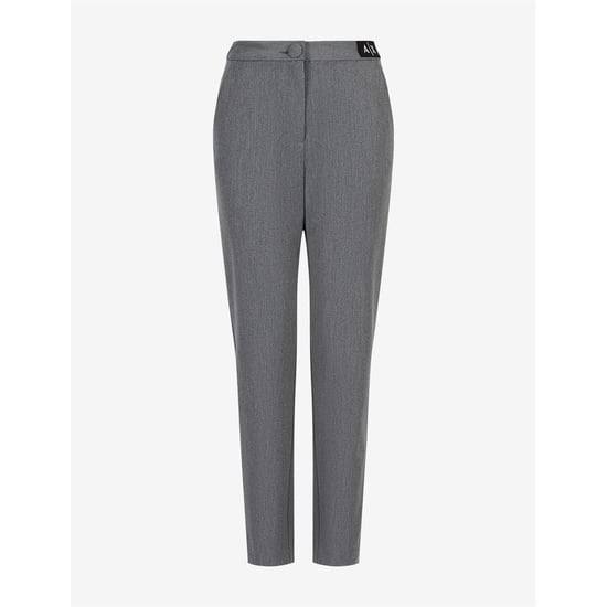 Women's Armani Exchange Solid Patterned Slim Trousers in Dark Grey - Image 5
