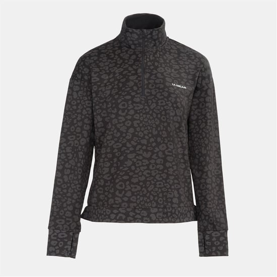 Women's LA Gear Half Zip Sweatshirt in Black - Image 1