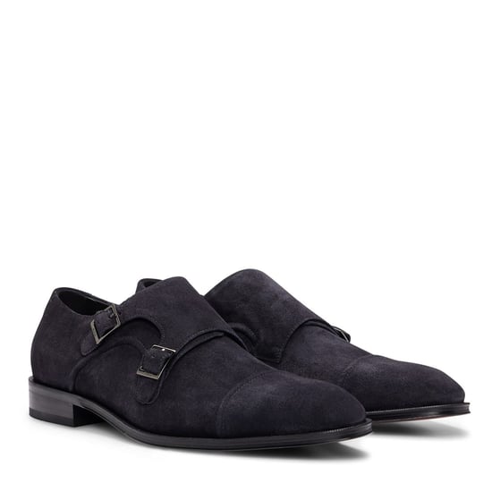 Men's Boss Derrek Monk Capped Toe Shoes in Dark Blue - Image 3