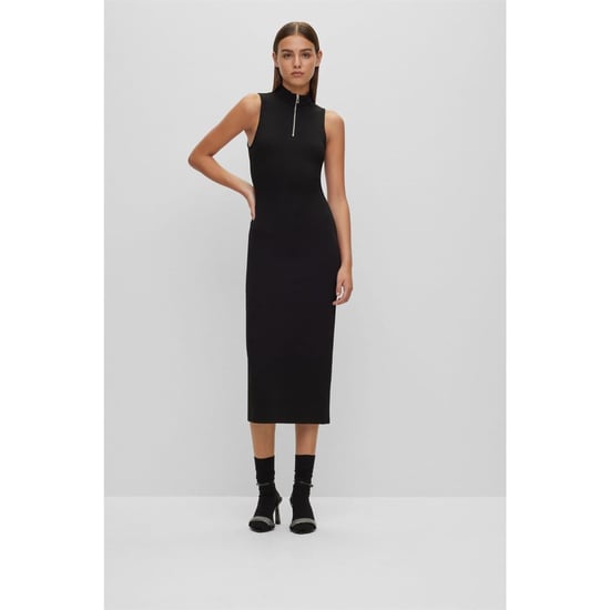 Women's Hugo Nerie High Neck Midi Bodycon Dress in Black - Image 5