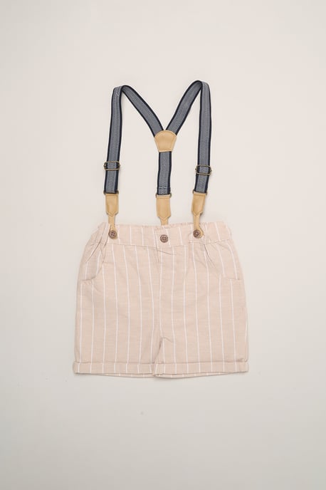 Mock Shirt Bodysuit, Bowtie and Shorts with Braces - Image 5