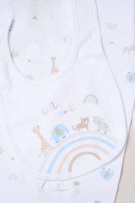 5-Piece Animal Rainbow Print All in One Baby Gift Set - Image 4