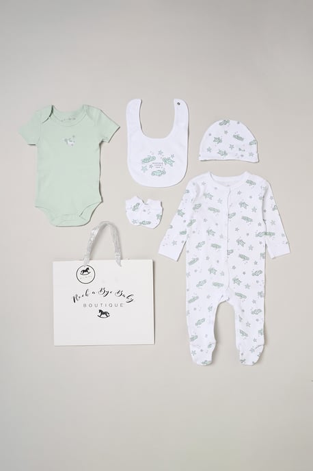 5-Piece Turtle Print All in One Baby Gift Set - Image 1